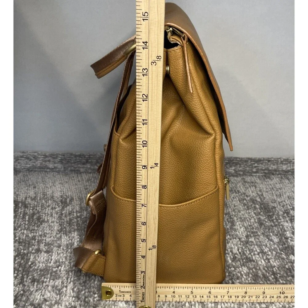 Freshly Picked Classic Diaper Bag II Backpack Regular Size Cognac Brown EUC